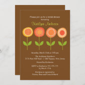 Invitation à la douche nuptiale Orange & Blooms Br (Devant / Derrière)