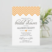 Invitation à la douche nuptiale Orange Chevron (Debout devant)