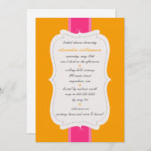 Invitation à la douche nuptiale {Orange & Pink} (Devant / Derrière)
