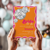 Invitation à la douche nuptiale Orange & Pink Disc