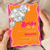 Invitation à la douche nuptiale Orange & Pink Disc