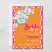 Invitation à la douche nuptiale Orange & Pink Disc (Devant)