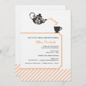 Invitation à la douche nuptiale orange - Thé (Devant / Derrière)
