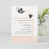 Invitation à la douche nuptiale orange - Thé (Debout devant)