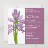 Invitation à la douche nuptiale orchidée peinte (Devant)