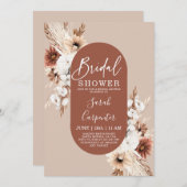 Invitation à la douche nuptiale Pampas en terre cu (Devant / Derrière)