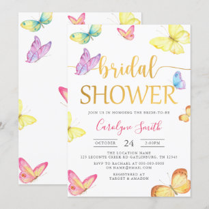 Invitation à la douche nuptiale papillon
