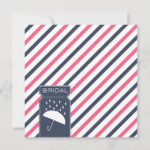Invitation à la douche nuptiale parapluie rayée (Dos)