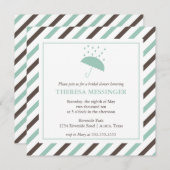 Invitation à la douche nuptiale parapluie rayée (Devant / Derrière)