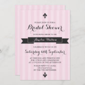 Invitation à la douche nuptiale parisienne rose et (Devant / Derrière)