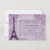 Invitation à la douche nuptiale parisienne violet (Devant)