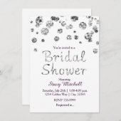 Invitation à la douche nuptiale Parties scintillan (Devant / Derrière)