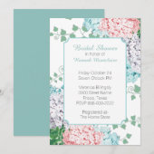 Invitation à la douche nuptiale Pastel Hydrangeas (Devant / Derrière)