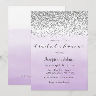 Invitation à la douche nuptiale Pastel Purple et S