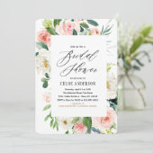 Invitation à la douche nuptiale Peach Florals (Debout devant)