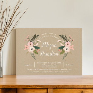 Invitation à la douche nuptiale Peach Meadow Kraft