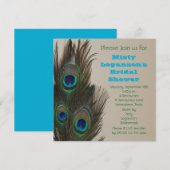 Invitation à la douche nuptiale Peacock Feather (Devant / Derrière)