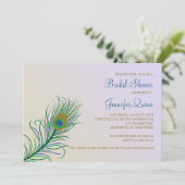 Invitation à la douche nuptiale Peacock Feather (Debout devant)