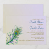 Invitation à la douche nuptiale Peacock Feather (Devant / Derrière)