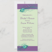 Invitation à la douche nuptiale Peacock Feathers (Devant)