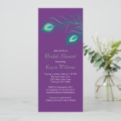 Invitation à la douche nuptiale Peacock Feathers (Debout devant)