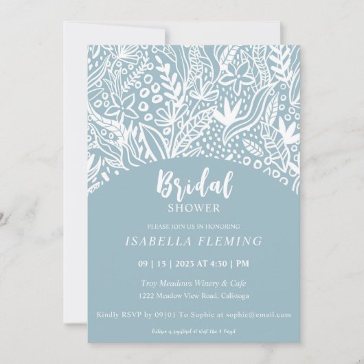 Invitation à la douche nuptiale peinte blanche (Devant)