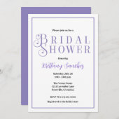 Invitation à la douche nuptiale Periwinkle Classy  (Devant / Derrière)