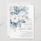 Invitation à la douche nuptiale Pétale Bleue (Devant)