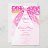 Invitation à la douche nuptiale Pink Yellow Polka (Devant)