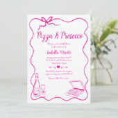 Invitation à la douche nuptiale Pizza et Prosecco (Debout devant)