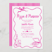 Invitation à la douche nuptiale Pizza et Prosecco (Devant / Derrière)