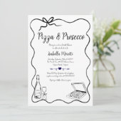 Invitation à la douche nuptiale Pizza et Prosecco (Debout devant)