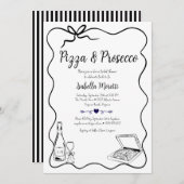 Invitation à la douche nuptiale Pizza et Prosecco (Devant / Derrière)