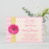 Invitation à la douche nuptiale Polka Dot Rose Ger (Debout devant)