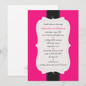 Invitation à la douche nuptiale Posh {Pink & Black (Devant / Derrière)