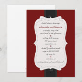 Invitation à la douche nuptiale Posh {Rouge & Noir (Devant / Derrière)