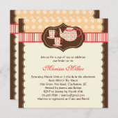 Invitation à la douche nuptiale Pot de thé Polka D (Devant / Derrière)