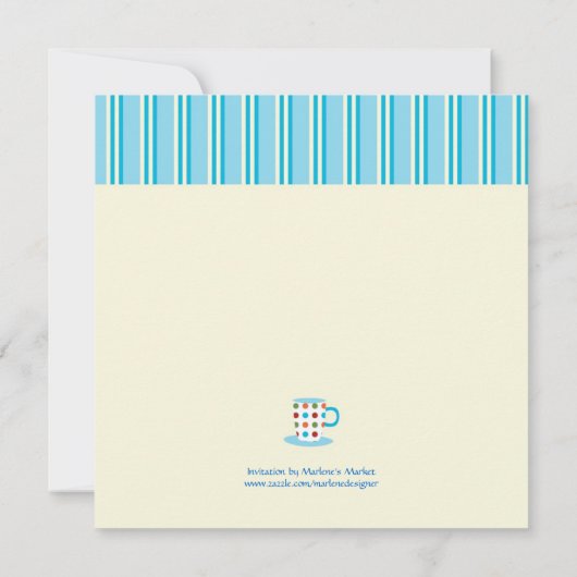 Invitation à la douche nuptiale Pot de thé Polka D (Dos)