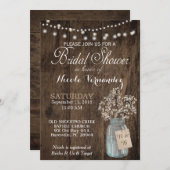 Invitation à la douche nuptiale pour bébé en bois (Devant / Derrière)