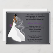 Invitation à la douche nuptiale pour fille glamour (Devant / Derrière)