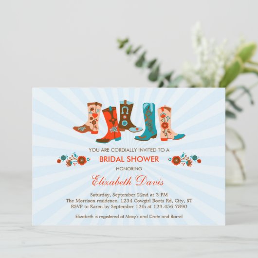 Invitation à la douche nuptiale pour filles (Debout devant)