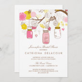 Invitation à la douche nuptiale pour jarres Mason  (Devant / Derrière)
