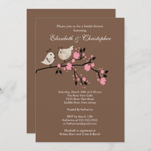 Invitation à la douche nuptiale pour les couples I (Devant / Derrière)