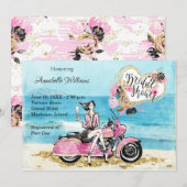 Invitation à la douche nuptiale pour moto (Devant / Derrière)