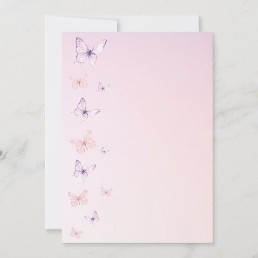 Invitation à la douche nuptiale pour papillons (Dos)