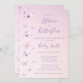 Invitation à la douche nuptiale pour papillons (Devant / Derrière)