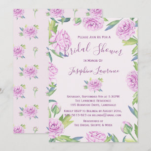 Invitation à la douche nuptiale pourpre Ranunculus