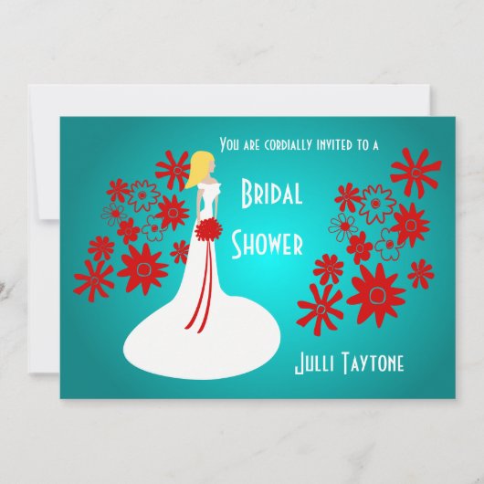 Invitation à la douche nuptiale Princess & Flowers (Devant)