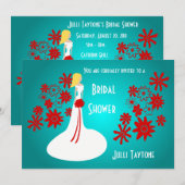 Invitation à la douche nuptiale Princess & Flowers (Devant / Derrière)
