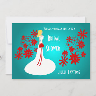 Invitation à la douche nuptiale Princess & Flowers